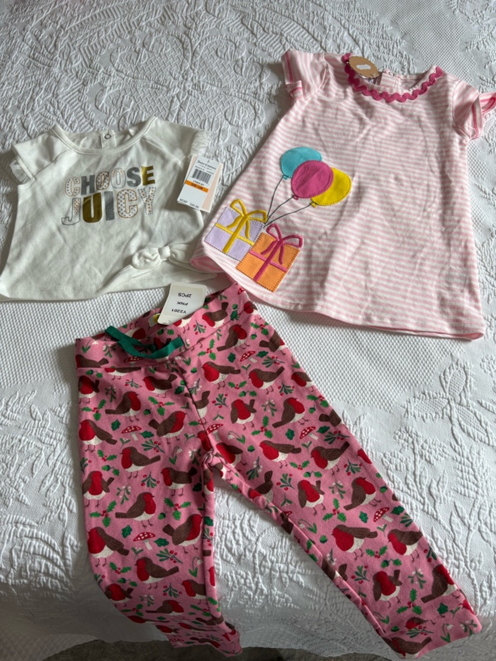 NWT girls baby 12-18 mos mini BODEN, juicy couture, mudpie 3 pieces